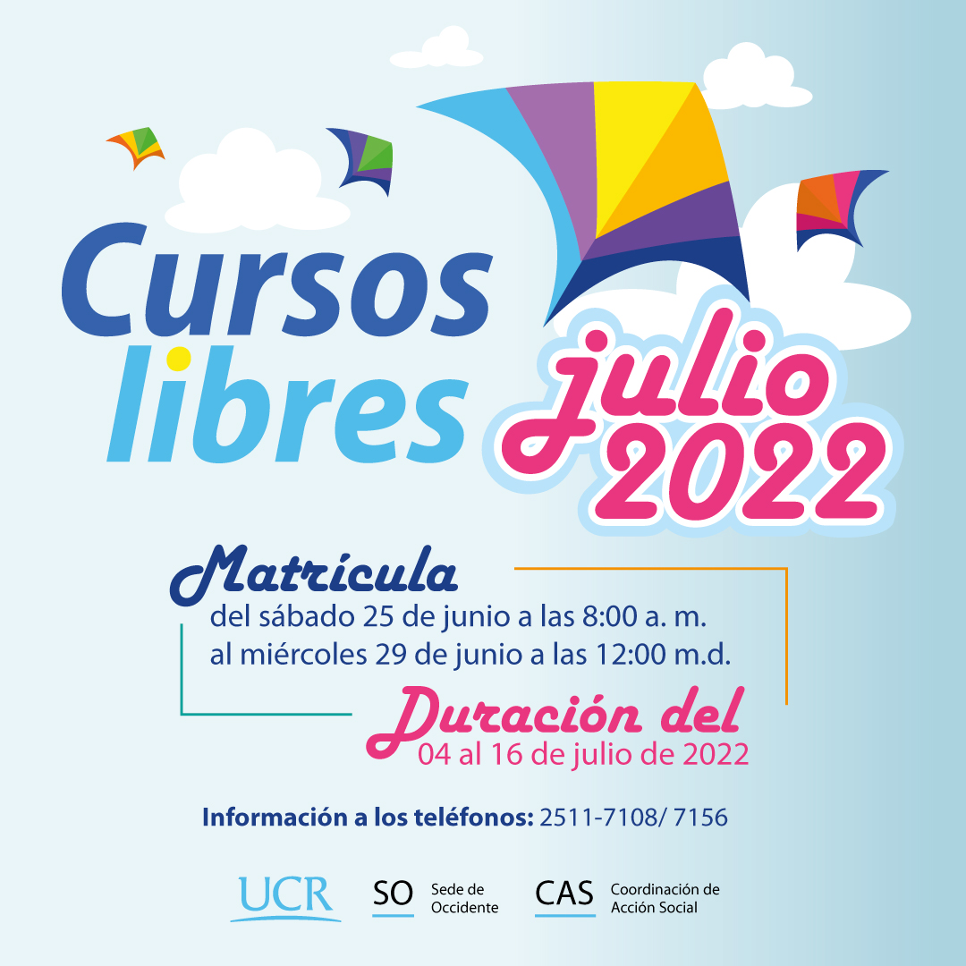 Matrícula de cursos libres julio 2022 Universidad de Costa Rica